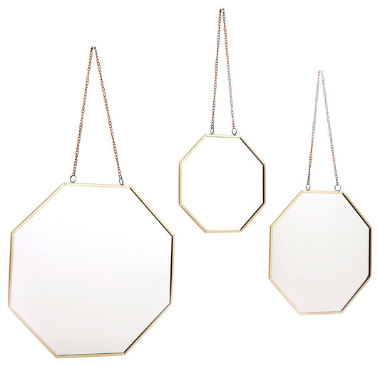 Set of 3 Hanging Geometric Mirrors
