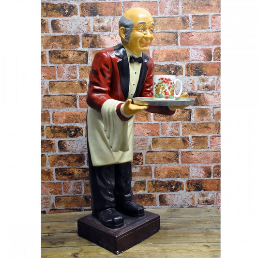Old Man Waiter with Tray 90cm