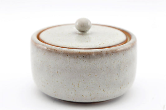 Taupe Ceramic Pot With Lid