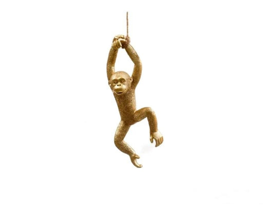Gold Resin Hanging Monkey Decoration