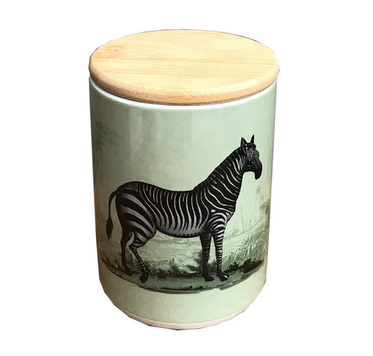 Ceramic Canister With Zebra