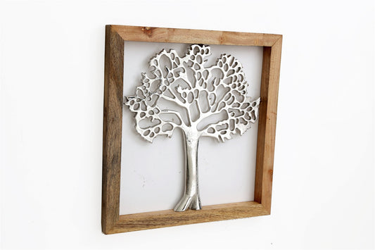 Large Silver Tree Of Life In A Frame