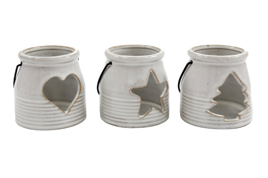 Set of Three Ceramic Tealight Holders